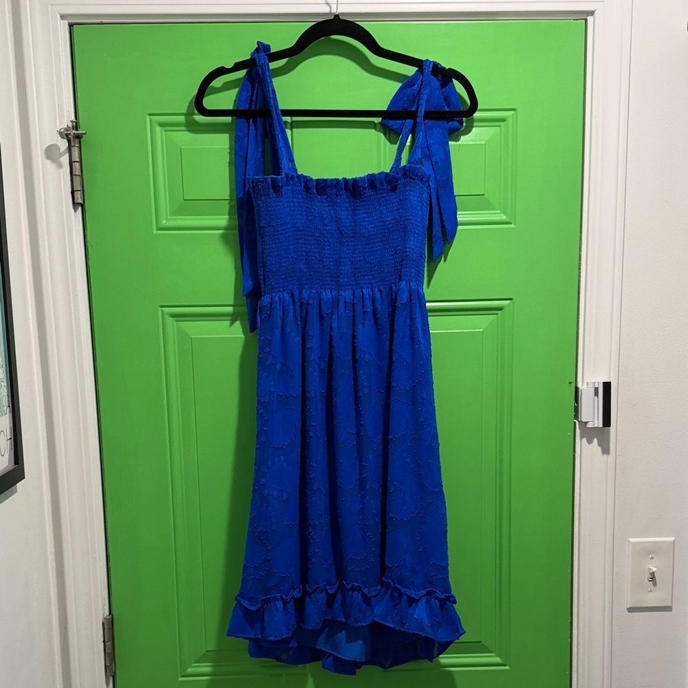 Lilly Pulitzer Vibrant Blue Dress with Ruffle Hem